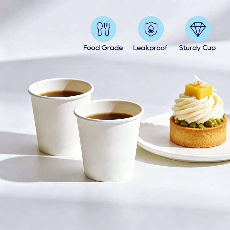 LITOPAK 500 Pack 4 oz Paper Cups, Disposable Coffee Cups, White Espresso Cups, Hot/Cold Beverage Drinking Cups for Party, Picnic, and Travel - Image 5