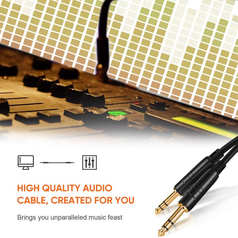 CableCreation 1/4 inch Cable 6FT, 6.35mm to 6.35mm TRS Guitar Patch Cords/Instrument Cable for Keyboard, Amplifier, Guitar, Mixing Board, Pedalboards, Piano and More, 1.8M - Image 4