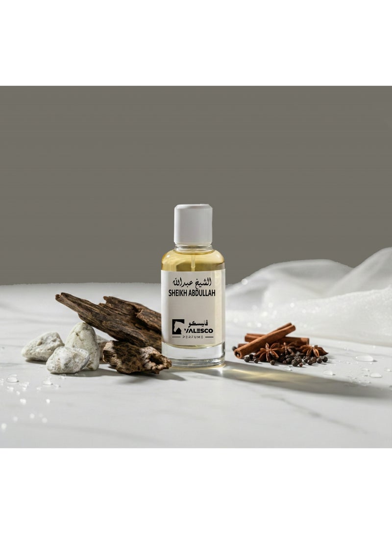 فاليسكو عطر شيخ عبدالله 50 مل عطر فاخر رجالي – عود شرقي خشبي طويل الثبات مع العنبر والتوابل – عطر عربي فاخر - Image 2