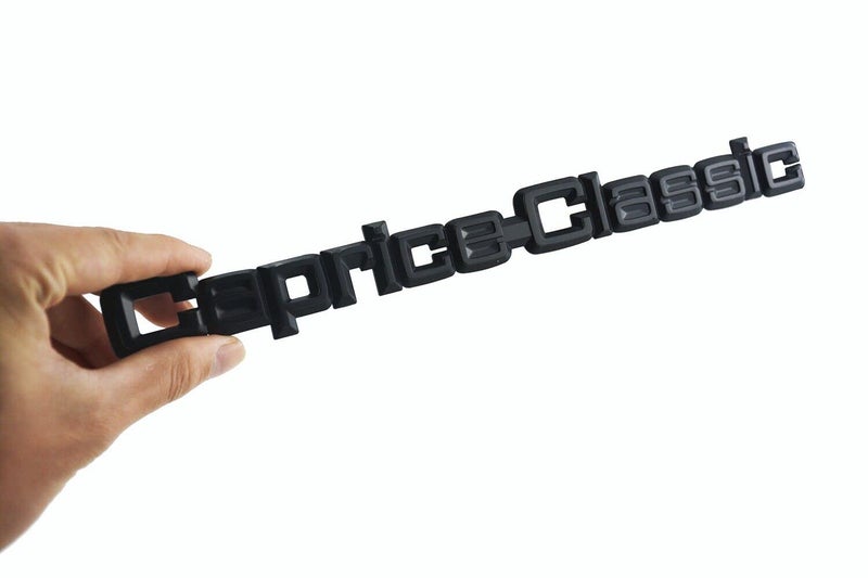 1Pc Caprice Classic Trunk Lid Emblem 3D Letter Plastic NamePlate Car Badge Sticker Replacement for 19801990 CapriceClassic Brougham LS 20606499 Matte Black