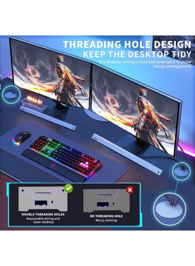 اليسا طاولة ألعاب بأرجل على شكل حرف K وفتحات لإدارة الكابلات - طاولة كمبيوتر مريحة للاعبين والمكاتب المنزلية وإعدادات البث - Image 2