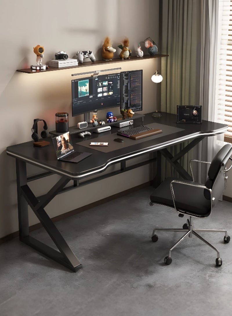 اليسا طاولة ألعاب بأرجل على شكل حرف K وفتحات لإدارة الكابلات - طاولة كمبيوتر مريحة للاعبين والمكاتب المنزلية وإعدادات البث - Image 1