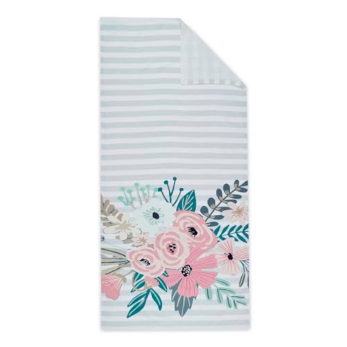 haus & kinder Haus and Kinder Bath Towel for Babies -Pack of 1 | Baby Bath Towel Cotton, Baby Bath Towel for 1-12 Years, Soft Towels for New Born Baby | Child Towels, Baby Face Towel, Serene Floral, Grey, 150x75cm - Image 2