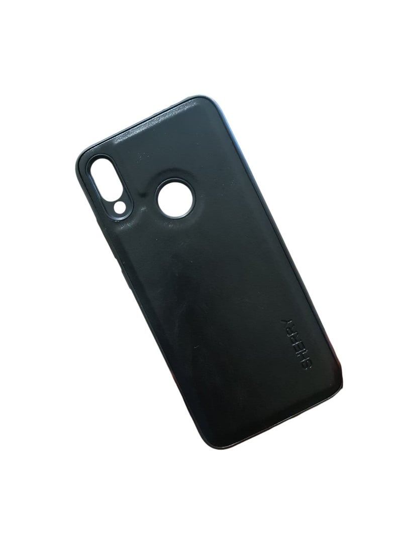 Back Leather Shiny Case For Xiaomi Redmi Note 7 - Black