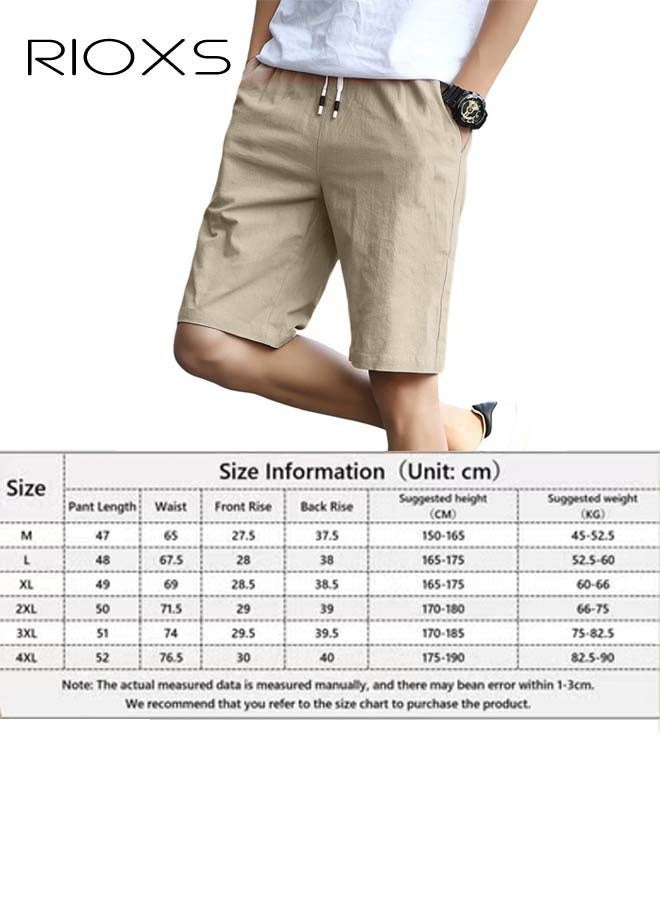 ريوكس Mens Athletic Casual Shorts, Comfortable Drawstring Shorts With Pockets, Summer breathable Shorts, Fashion Beach Short Pants, Elastic Waist Shorts For Stretching, Running, Gym, Ball Sports, Famely. - Image 4