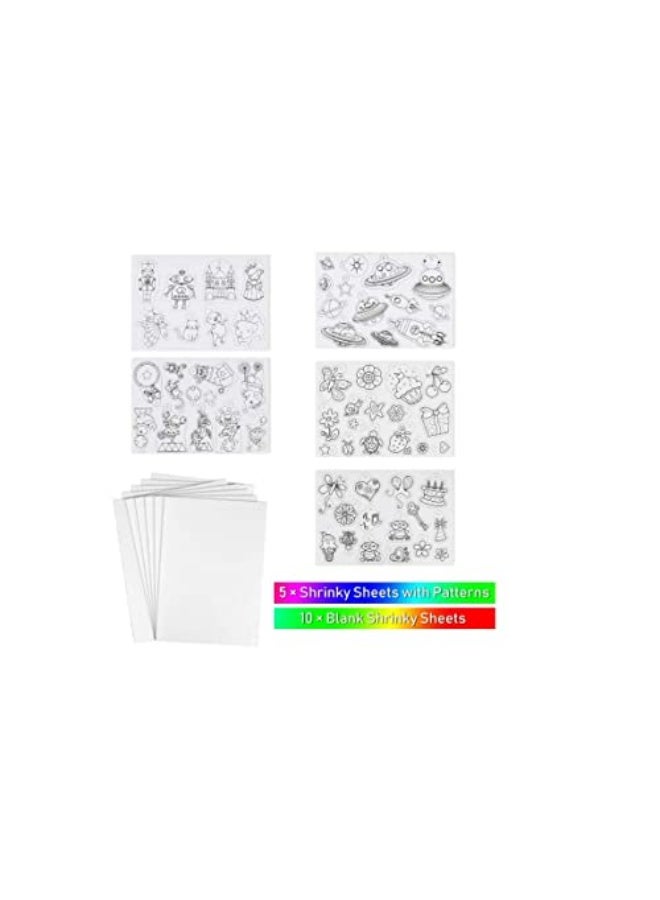 58Pieces Heat Shrink Plastic Sheet Kit Include 10 PCS Shrinky Art Paper with 5 Pcs Shrinky Art Paper with Pattern, Accessories for Kids Creative Craft - Image 3