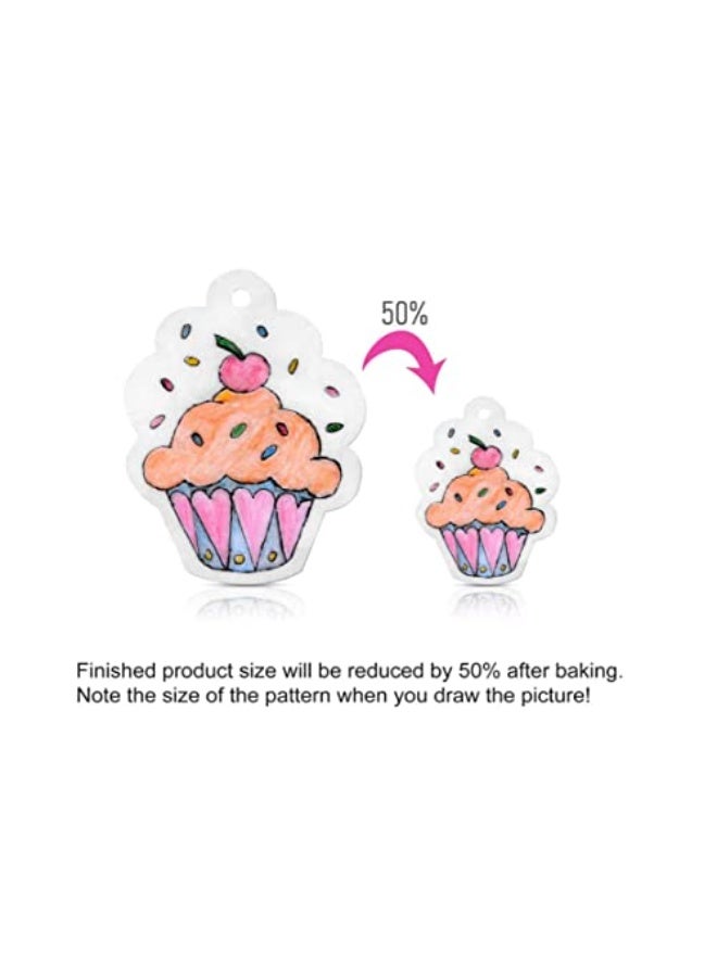 58Pieces Heat Shrink Plastic Sheet Kit Include 10 PCS Shrinky Art Paper with 5 Pcs Shrinky Art Paper with Pattern, Accessories for Kids Creative Craft - Image 5