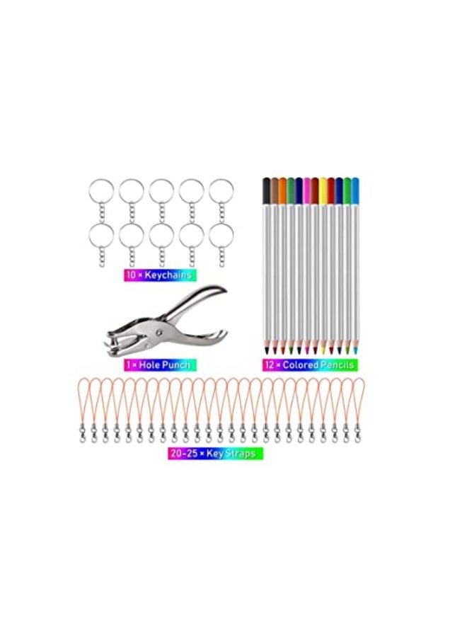 58Pieces Heat Shrink Plastic Sheet Kit Include 10 PCS Shrinky Art Paper with 5 Pcs Shrinky Art Paper with Pattern, Accessories for Kids Creative Craft - Image 2