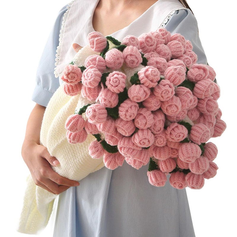 Finished rose blanket, handmade blanket, bouquet, shawl, sofa blanket, office Teacher's Day gift. - Image 1