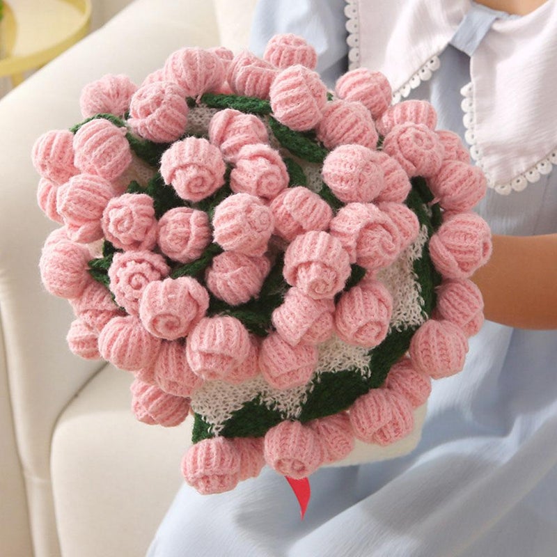 Finished rose blanket, handmade blanket, bouquet, shawl, sofa blanket, office Teacher's Day gift. - Image 5