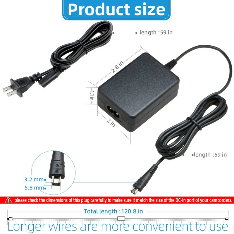 Glorich CA-110 CA110 Replacement AC Power Adapter for Canon VIXIA HF M50 M500 R60 R50 R500 R40 R400 R30 R300 R20 R200, VIXIA Mini, Mini X, LEGRIA HF R206 R46 R406 R56 R506, LEGRIA Mini, Mini X - Image 5