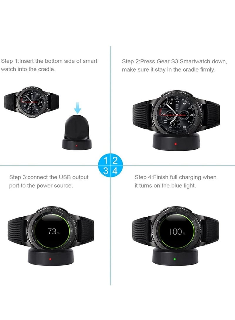 Wireless Charging Dock Cradle Charger compatible with Samsung Gear S3 Classic Frontier Smart Watch Charging Dock Watch - Image 4