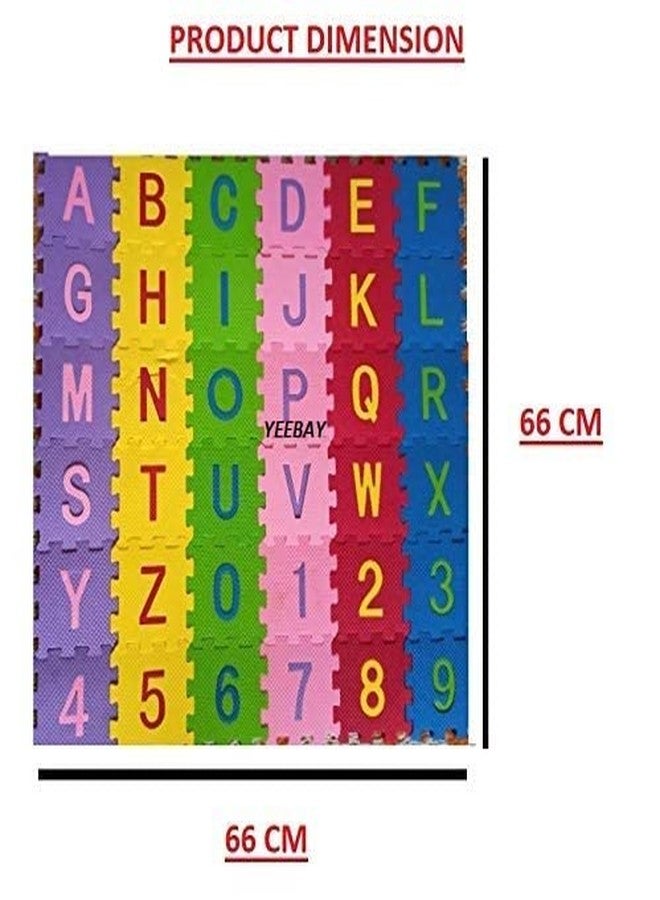 YEEBAY 36 Pieces Mini Puzzle Foam Mat for Kids, Interlocking Learning Alphabet and Number Mat for Kids - Multi-Color (small) - Image 2