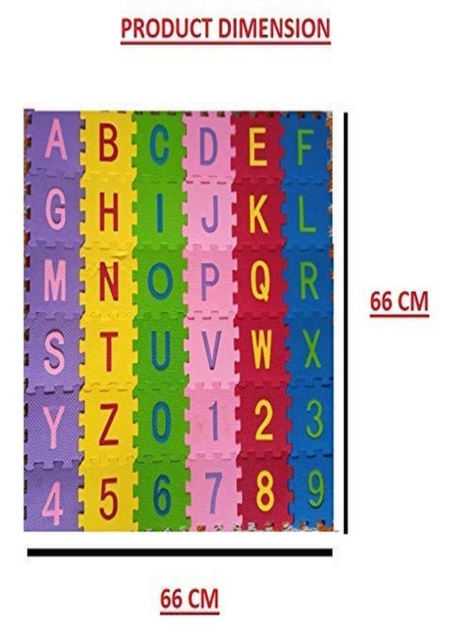 YEEBAY 36 Pieces Mini Puzzle Foam Mat for Kids, Interlocking Learning Alphabet and Number Mat for Kids - Multi-Color (small) - Image 3