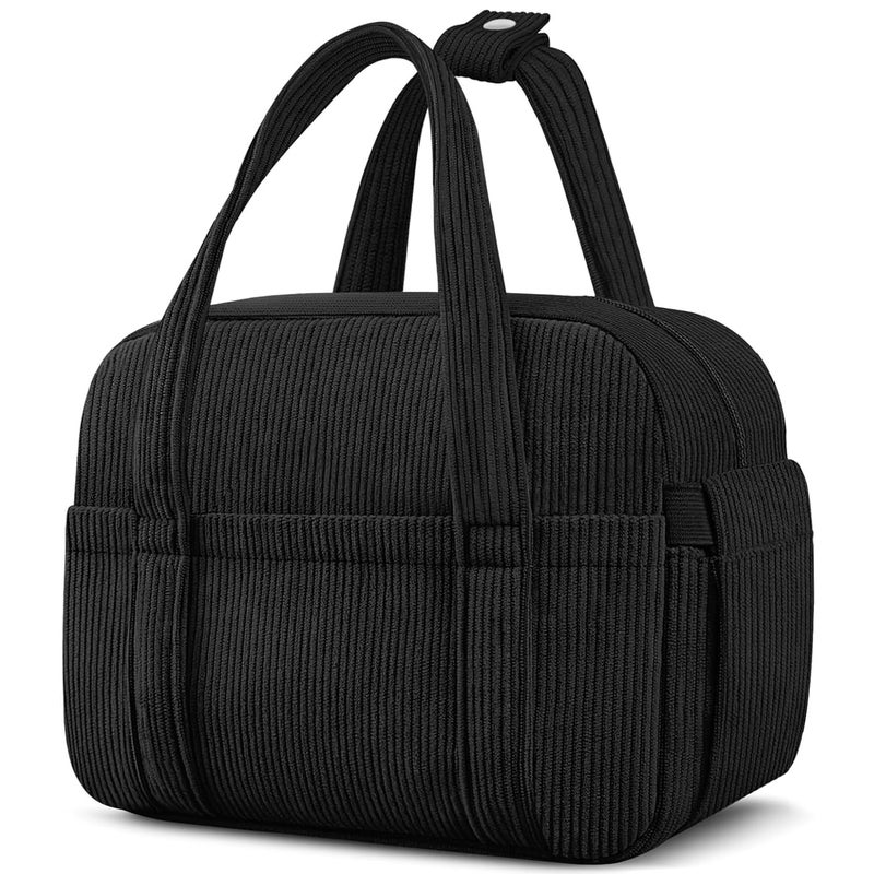 KUBYA Corduroy Lunch Box Lunch Bag for Women Men, Cute Strawberry Small Insulated Reusable Work Leakproof Simple Lunch Boxes Tote Bag Adults Cooler Bag - Image 1
