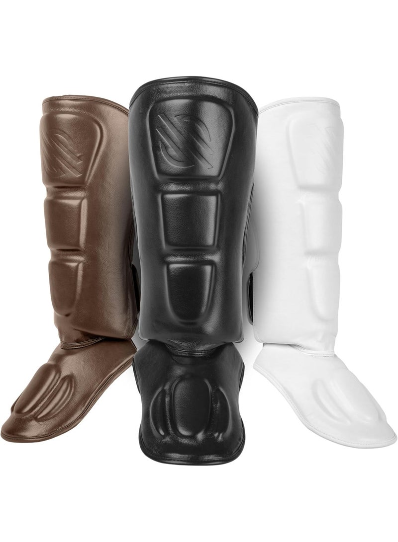 Sanabul Battle Forged Muay Thai Shin Guards for Men & Women Pro Kickboxing MMA Martial Arts Shin Guards for Training & Sparring, Black - Image 1