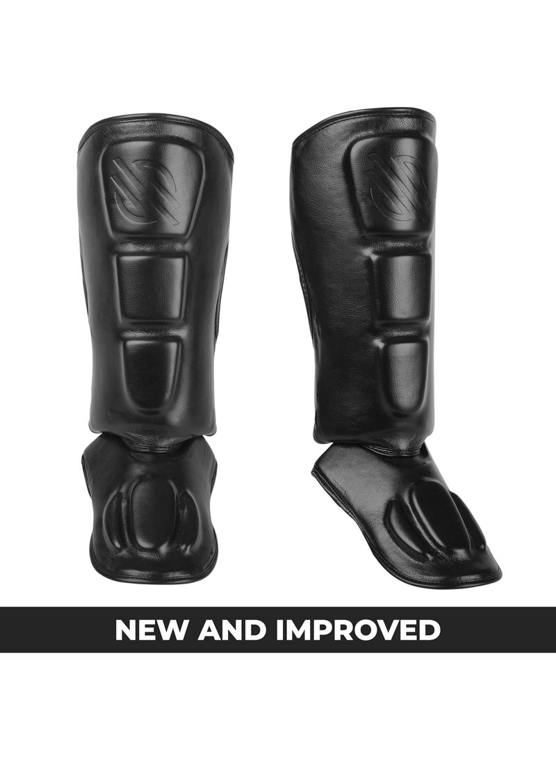 Sanabul Battle Forged Muay Thai Shin Guards for Men & Women Pro Kickboxing MMA Martial Arts Shin Guards for Training & Sparring, Black - Image 3