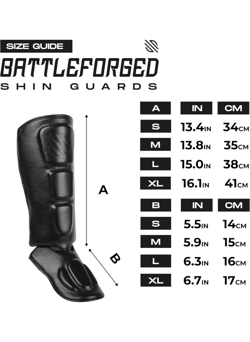 Sanabul Battle Forged Muay Thai Shin Guards for Men & Women Pro Kickboxing MMA Martial Arts Shin Guards for Training & Sparring, Black - Image 4