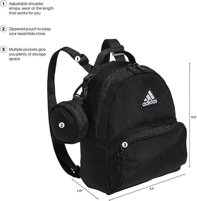 adidas Must Have Mini Backpack Small Festivals and Travel BlackWhite One Size - Image 2
