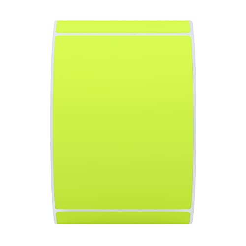 Hybsk 2x3 Inch 300pcs Fluorescent Yellow Sticker Rectangle Blank Color Coding Neon Labels for Office Organization Shipping Warehouse Labeling (Fluorescent Yellow) - Image 2