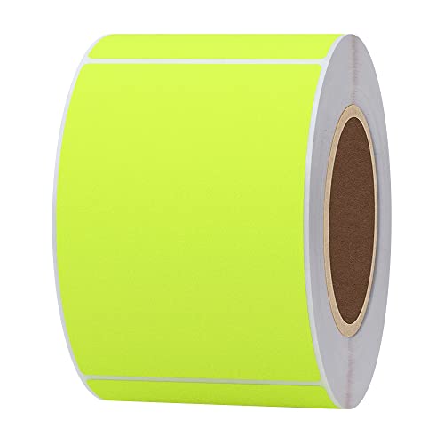 Hybsk 2x3 Inch 300pcs Fluorescent Yellow Sticker Rectangle Blank Color Coding Neon Labels for Office Organization Shipping Warehouse Labeling (Fluorescent Yellow) - Image 3