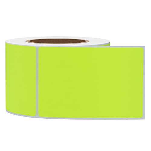 Hybsk 2x3 Inch 300pcs Fluorescent Yellow Sticker Rectangle Blank Color Coding Neon Labels for Office Organization Shipping Warehouse Labeling (Fluorescent Yellow) - Image 4
