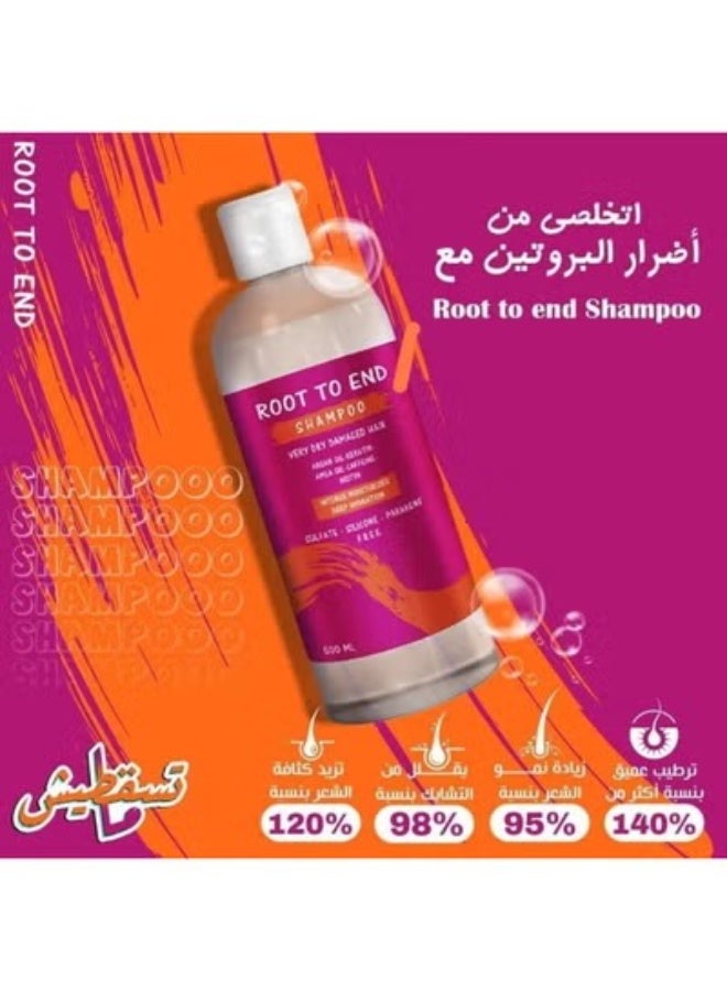 رووت تو إند روت تو اند شامبو متطور من الجذور إلى الأطراف للشعر الجاف والتالف 500 مل (قد يختلف شكل العبوة) - Image 2