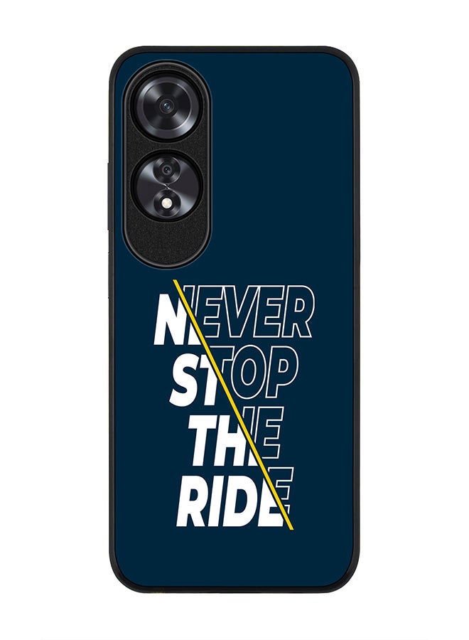 Stylizedd حافظة سوداء متينة لهاتف أوبو A60، حافظة رفيعة مرنة بحواف مطاطية مضادة للسقوط - لا تتوقف عن القيادة - Image 1