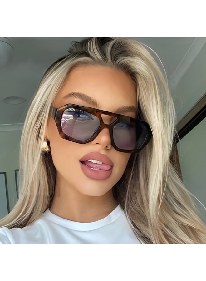 Popular Vintage Sunglasses Women Men Square Sun Glasses Punk Polygon Eye Glasses Goggle for Male Female Rectangle Sunglasses ﻿-Lenses Color:4-Ships From:CN-Frame Color:MULTI