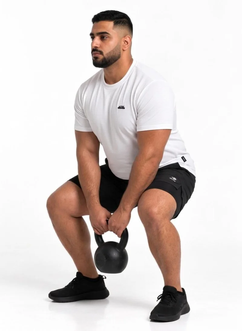 Abitos white Level Up Plus Size SoftTouch Training Tshirt Chalk White for Men | Best Price UAE