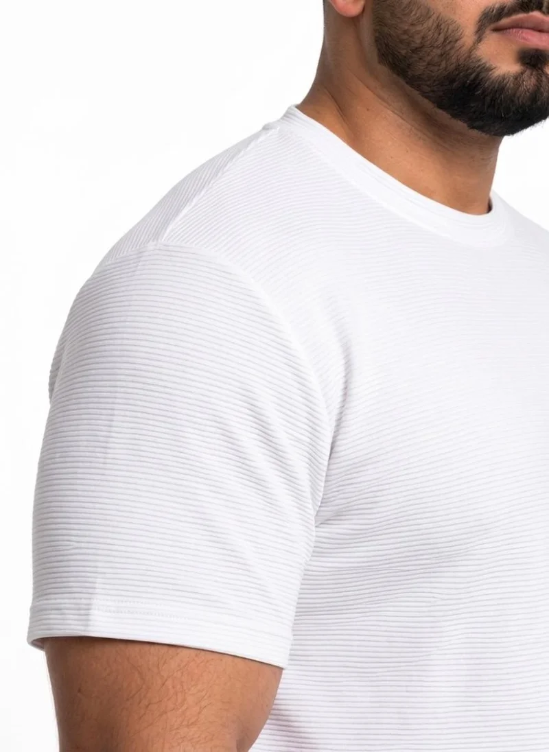 Abitos white Level Up Plus Size SoftTouch Training Tshirt Chalk White for Men | Best Price UAE