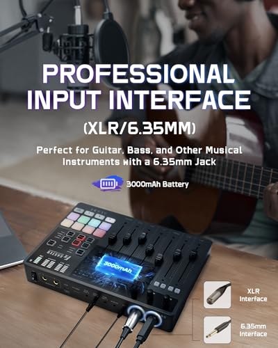 ALABS Fxcaster Podcast Equipment Bundle - All-in-One Podcasting Starter Setup with 7-Channel Soundboard, Audio Interface, and 25mm Diaphragm XLR Microphone for Live Streaming, Recording, and TikTok - Image 3
