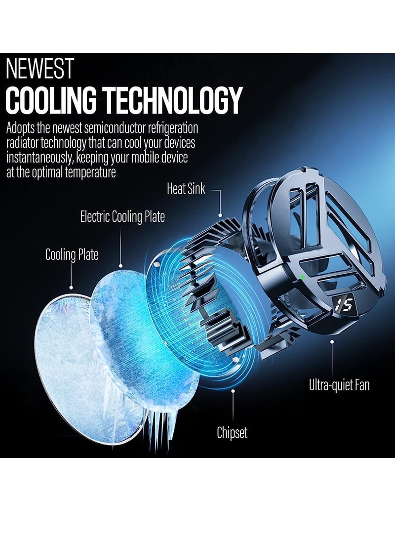 Magnetic Phone Cooler with Wireless Charging, Phone Cooling Fan for iPhone Android for iPad and Tablet, Phone Radiator with RGB LEDs and Universal Clamp for Gaming, for iPhone 12 13 for MagSafe - Image 2