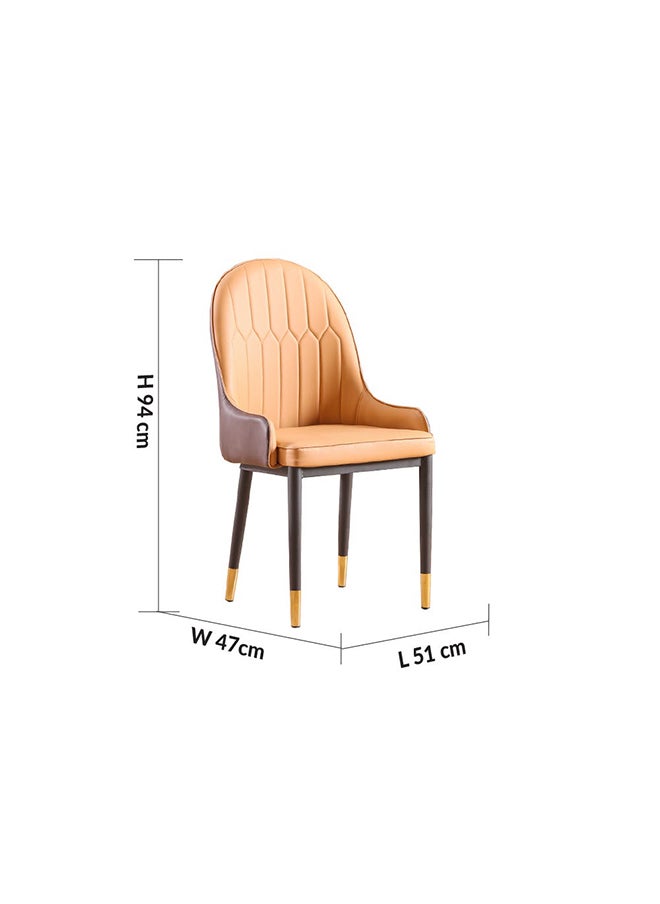 DANUBE HOME - Amadeo Dining Chair Strong And Sturdy Kitchen Dining Chair 1 Seater Modern Design Furniture For Dining Room Home Living Room (L50Xw50Xh93 Cm) Tan - Image 1