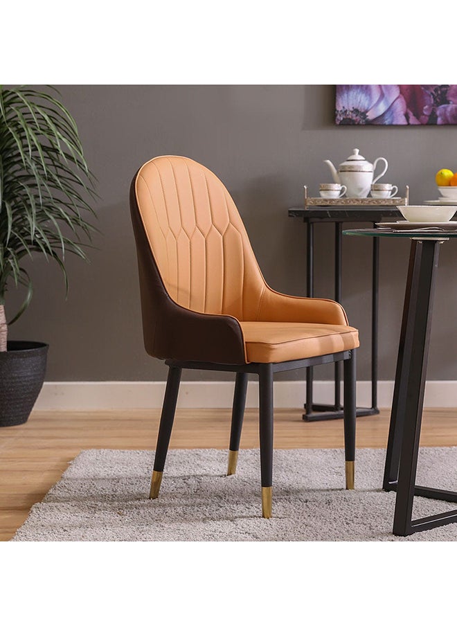 DANUBE HOME - Amadeo Dining Chair Strong And Sturdy Kitchen Dining Chair 1 Seater Modern Design Furniture For Dining Room Home Living Room (L50Xw50Xh93 Cm) Tan - Image 1