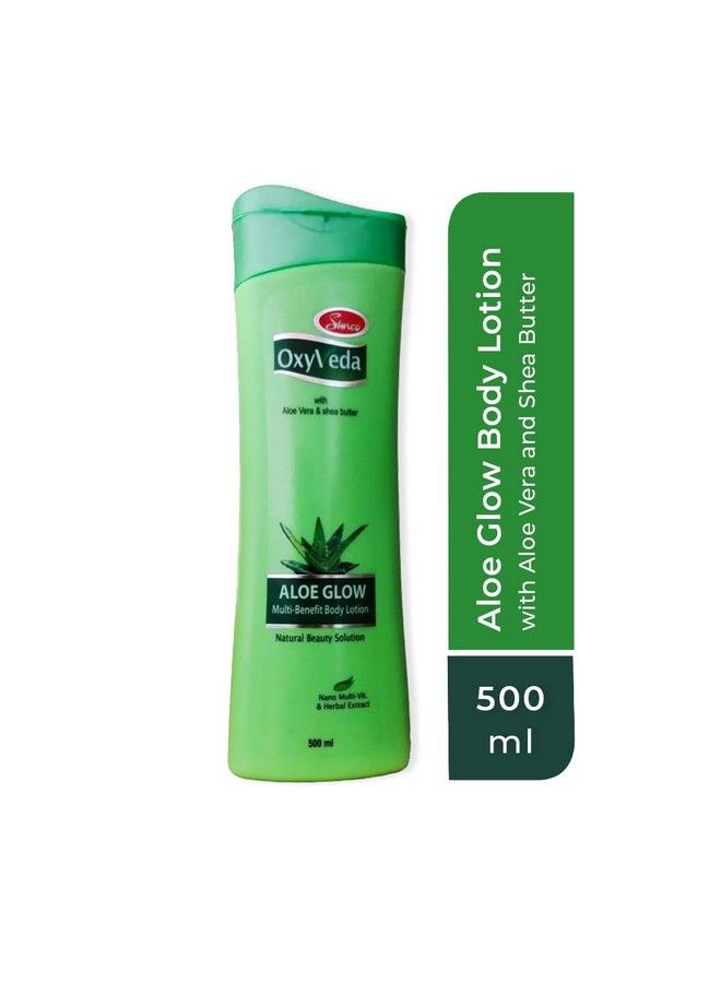Oxyveda Aloe Glow Multibenefit Body Lotion 500 Ml ; Nourishing Body Lotion With Aloe Vera & Shea Butter ; Moisturizing Body Lotion For Smooth & Healthy Skin