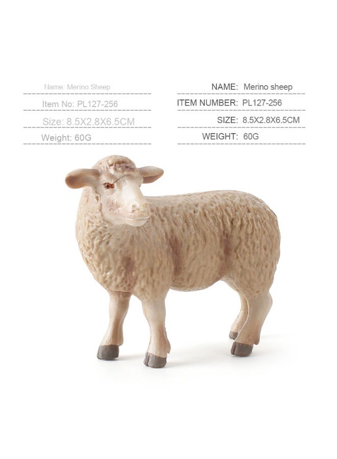 NIBEMINENT Realistic Farm Animal Models - Decorative Static Figures of Curved Horn Sheep, Rambouillet Sheep, and Goats