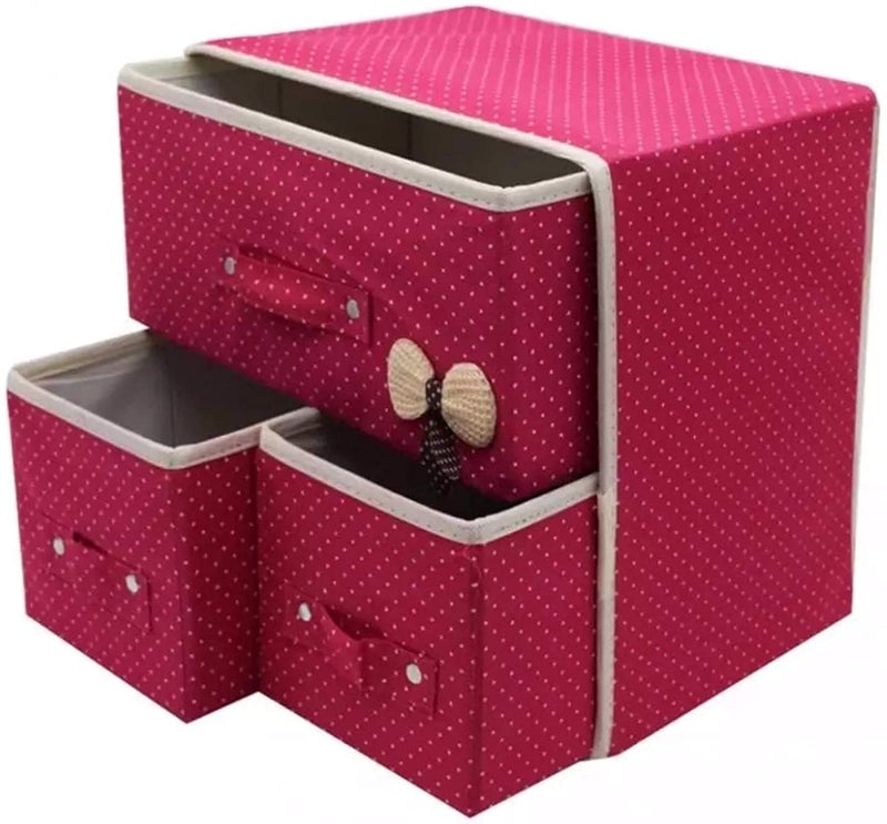 Twinflo Twinflo 2 Layers 3 Drawers Foldable Storage Box Bra Underwear Socks Cosmetics Closet Organizer Collapsible Storage Drawers Cloth Cabinet 30 X 22 X 29 cm Multi 3 Drawer 2 Layer  - Image 1