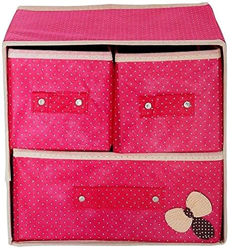 Twinflo Twinflo 2 Layers 3 Drawers Foldable Storage Box Bra Underwear Socks Cosmetics Closet Organizer Collapsible Storage Drawers Cloth Cabinet 30 X 22 X 29 cm Multi 3 Drawer 2 Layer  - Image 2