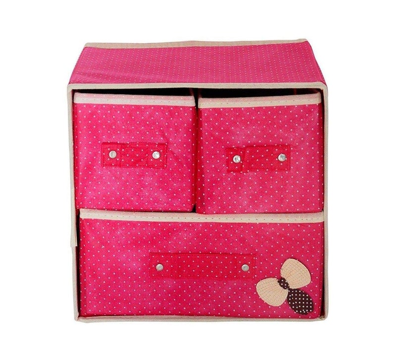 Twinflo Twinflo 2 Layers 3 Drawers Foldable Storage Box Bra Underwear Socks Cosmetics Closet Organizer Collapsible Storage Drawers Cloth Cabinet 30 X 22 X 29 cm Multi 3 Drawer 2 Layer  - Image 5