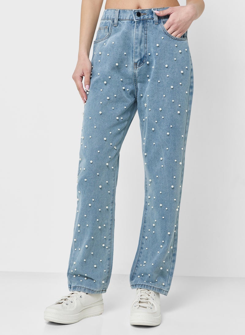 جينجر جينز عالي الخصر مزين - Image 2