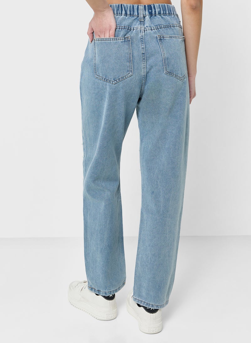 جينجر جينز عالي الخصر مزين - Image 3