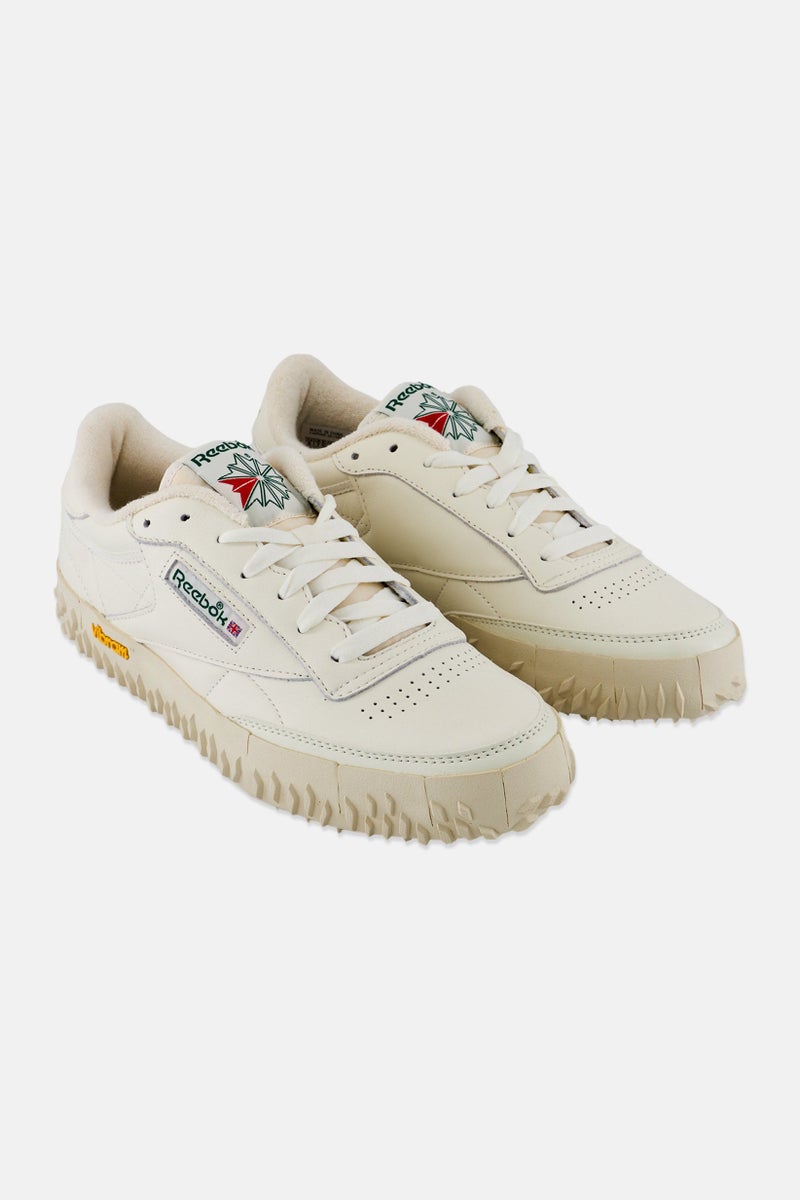 Reebok Men Club C Vibram Lace Up Tennis Shoes, Beige  - Image 1