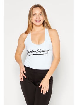 Plein Sport Women Sportswear Fit Sleeveless Training Bodysuit, White  - Image 1