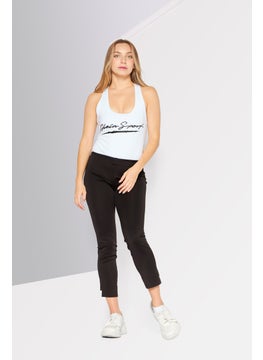 Plein Sport Women Sportswear Fit Sleeveless Training Bodysuit, White  - Image 2