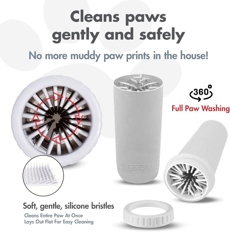 Dexas MudBuster Portable Paw Cleaner for Dogs, Large, Bright White Special Edition, Premium Pet Supplies and Accessories - Image 2