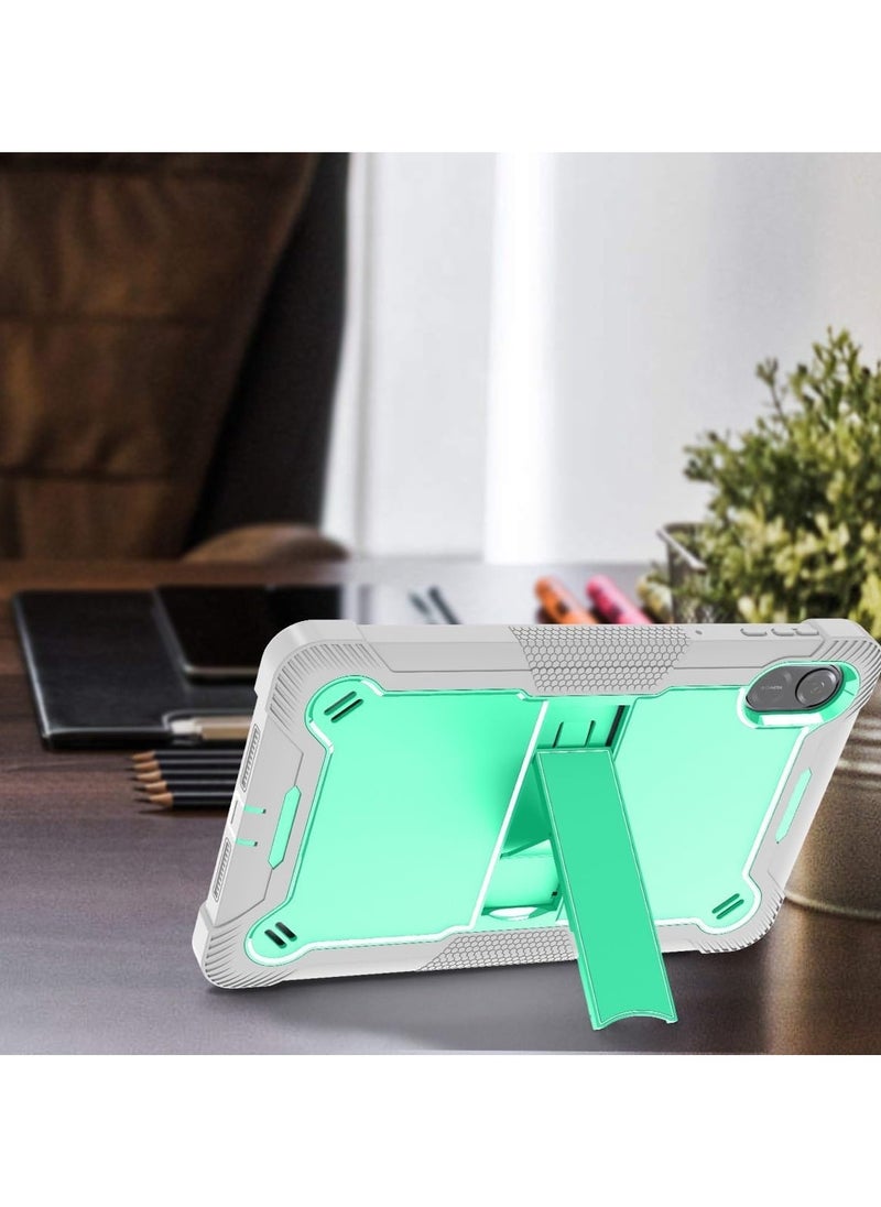 VKL - جراب واقٍ لجهاز Honor Pad X9 مقاس 11.5 بوصة مع حامل مدمج، غطاء واقٍ هجين متين مقاوم للصدمات، لجهاز Huawei Honor Pad X9 موديل 2023 (رمادي + أخضر) - Image 1