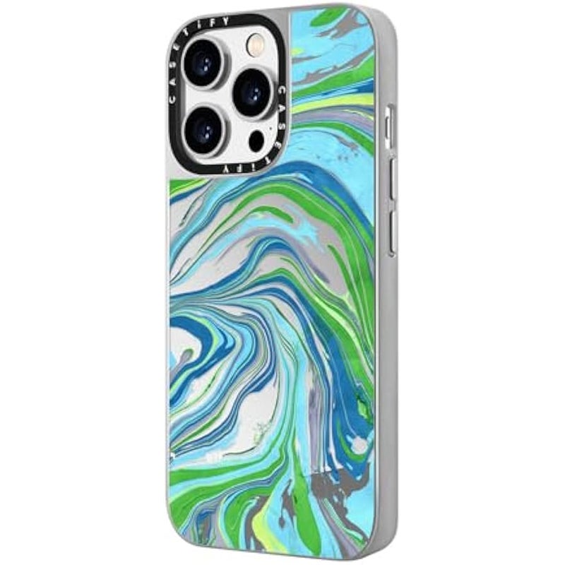 Casetify Mirror Case for iPhone 14 Pro Max 【Reflective / 4.9ft Drop Protection/Compatible with Magsafe】 - NO Monday Blues - Silver on Silver - Image 5