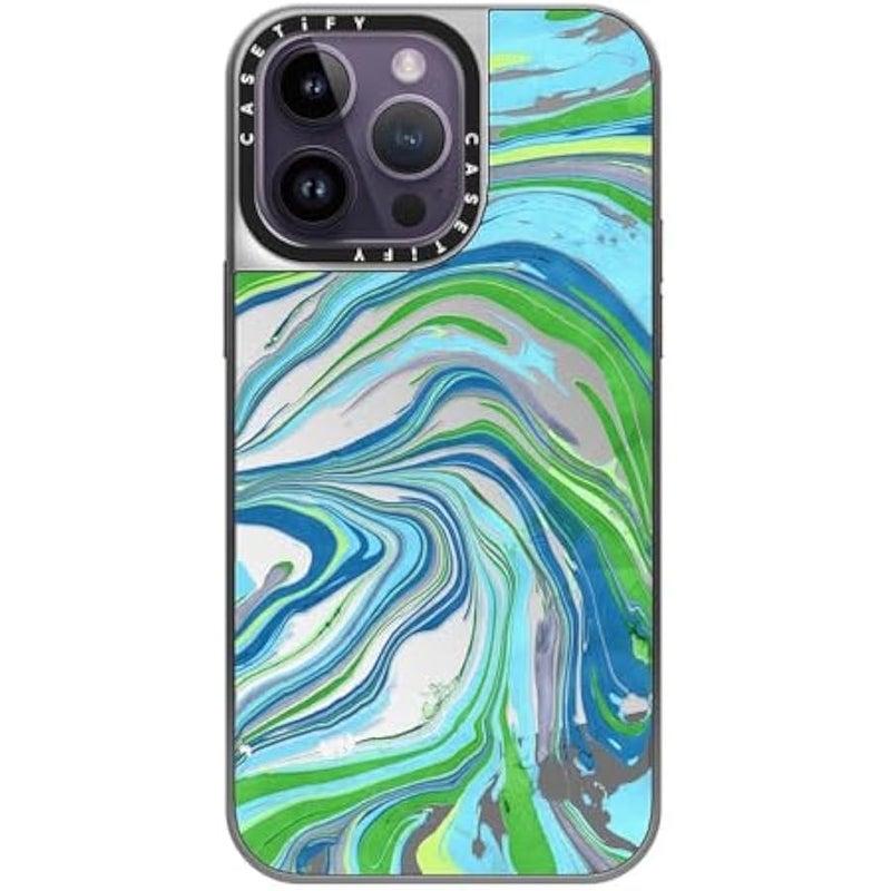 Casetify Mirror Case for iPhone 14 Pro Max 【Reflective / 4.9ft Drop Protection/Compatible with Magsafe】 - NO Monday Blues - Silver on Silver - Image 2