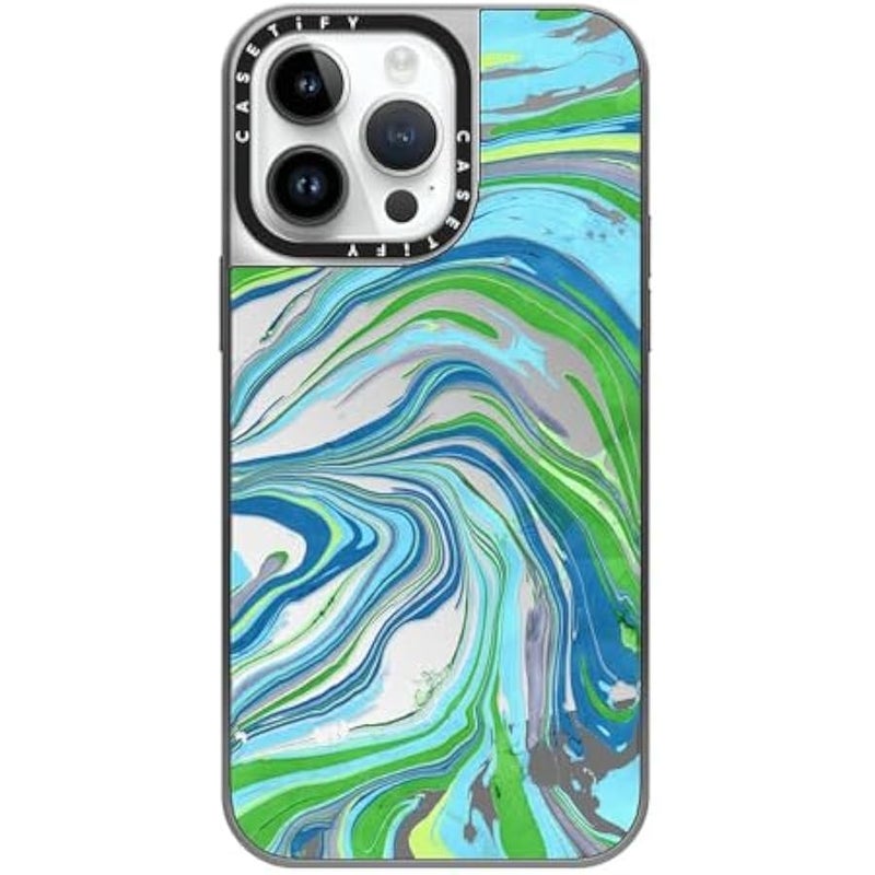 Casetify Mirror Case for iPhone 14 Pro Max 【Reflective / 4.9ft Drop Protection/Compatible with Magsafe】 - NO Monday Blues - Silver on Silver - Image 1